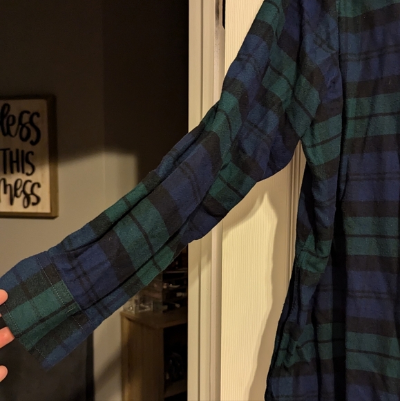 Lands End Blue and Green Flannel size 20W - Picture 3 of 5